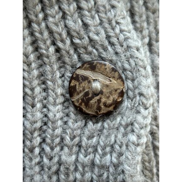 Cladyknit Irish Merino New Wool Cable Knit Cardigan Fisherman Sweater Collar Med - Picture 11 of 13